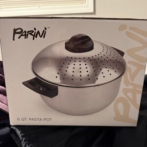 New in Box Parini Stainless Steel Pasta Pot with Lid